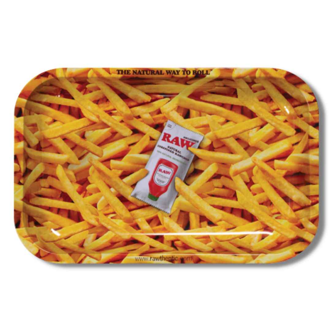 Raw French Fries rolling tray