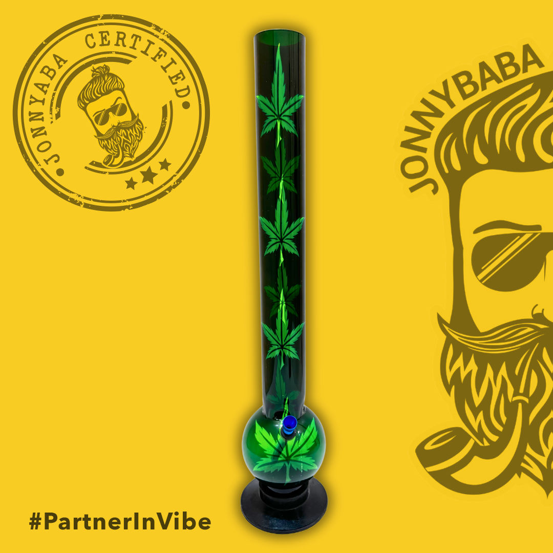 Green Leaf Acrylic Bong - 20 Inch