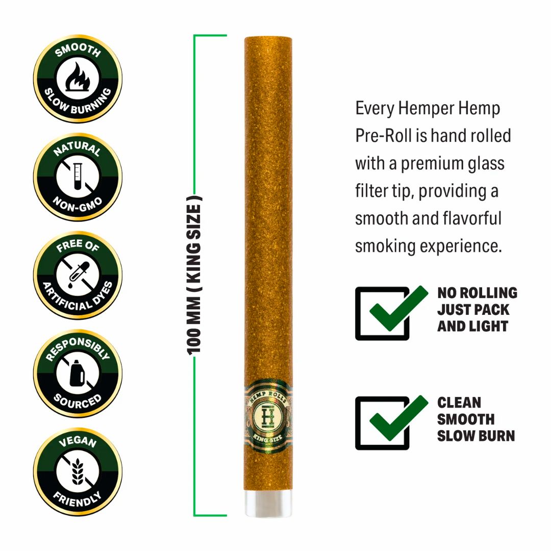 Hemper Glass tip hemp Rolls in Size
